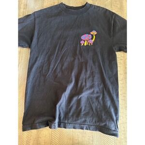 A-LAB Magic Mushroom Wizard Graphic T-Shirt - Black - Size Medium